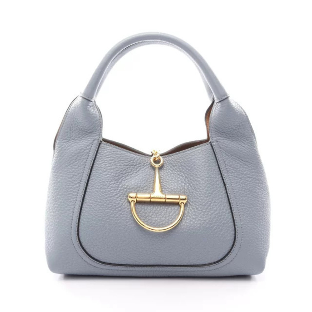 Gucci Soft Bit Handbag Leather Blue